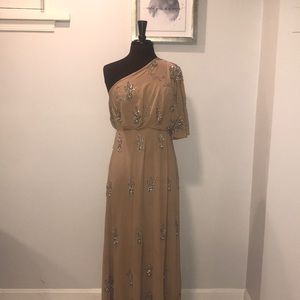A-symmetrical beaded gown